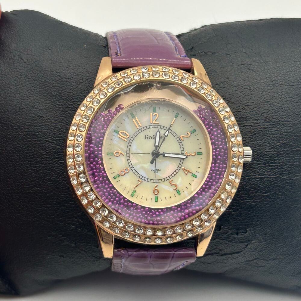 Gogoey Women’s Quartz Watch with a Purple Strap & Crystal-studded Bezel - Picture 2 of 8